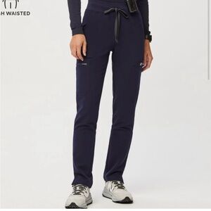 Figs Scrubs High Waisted Yola Skinny Pants Navy Blue XS